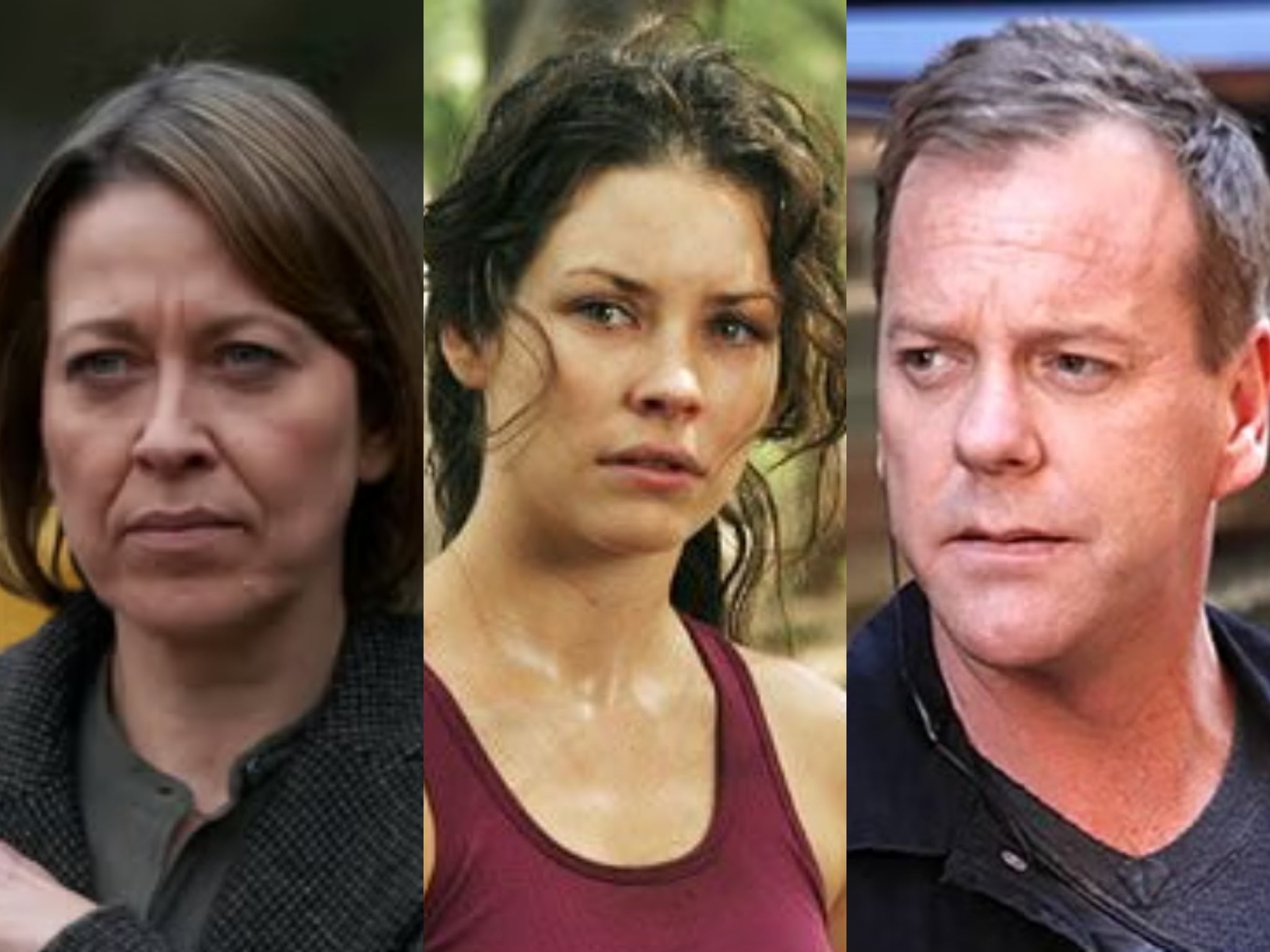 <p>Nicola Walker in ‘Unforgotten’; Evangeline Lilly in ‘Lost’; Kiefer Sutherland in ‘24’ </p>